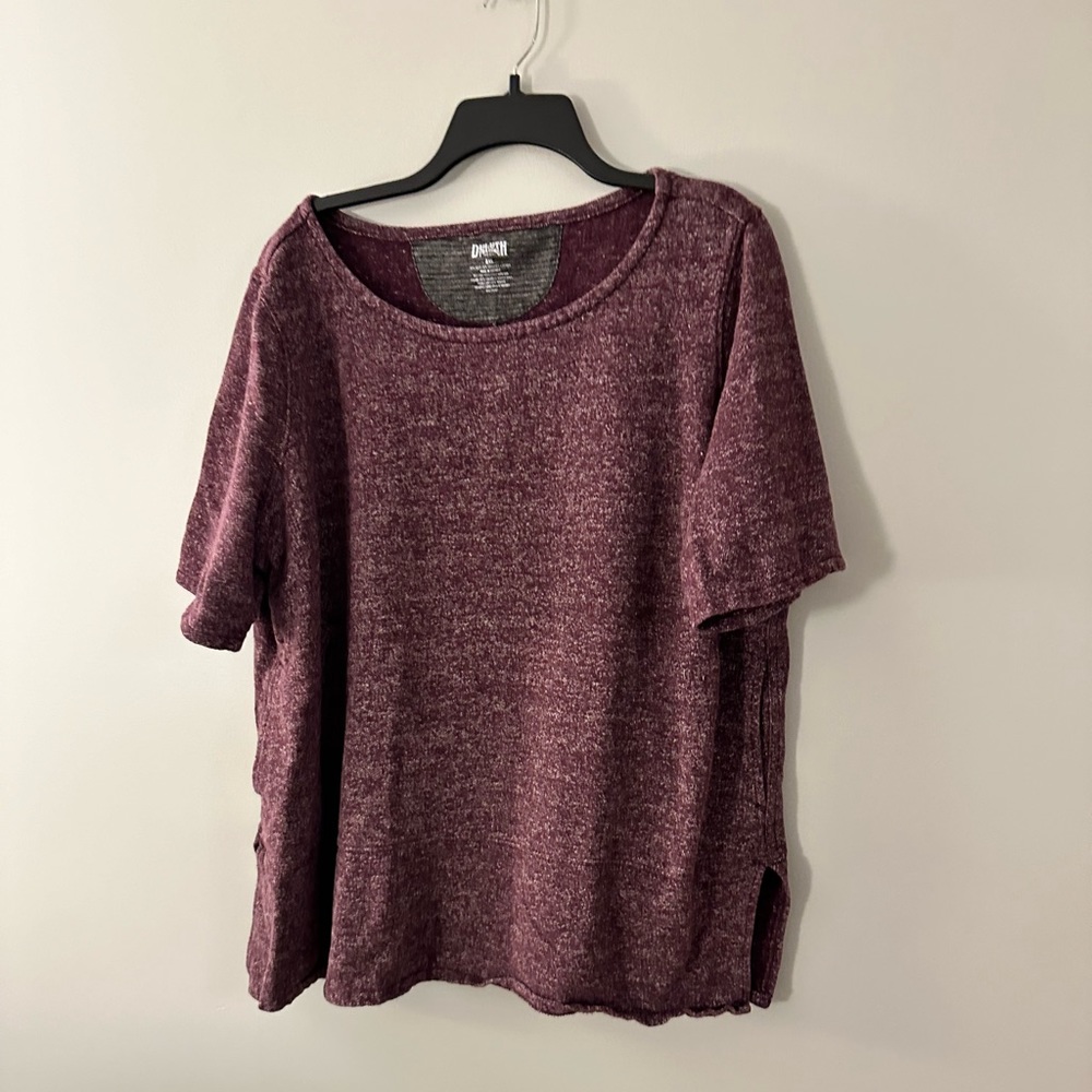 DULUTH womens 2XL short Sleeve Sweatshirt HEMP COTTON pockets pullover comfy top